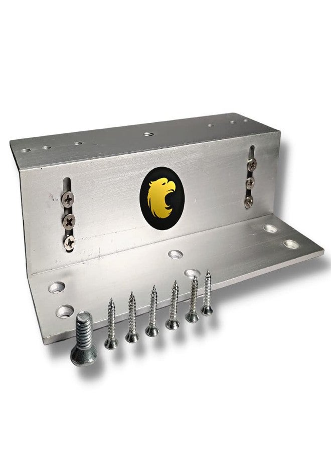 OldArc Z Bracket for 600lbs EM Lock, Suitable with Inward Opening Door, Silver Polished Finish,for in-Swing Door, ZL Bracket, High Strength, for Glass/Aluminium/Wooden Doors, Access Control - Image 1